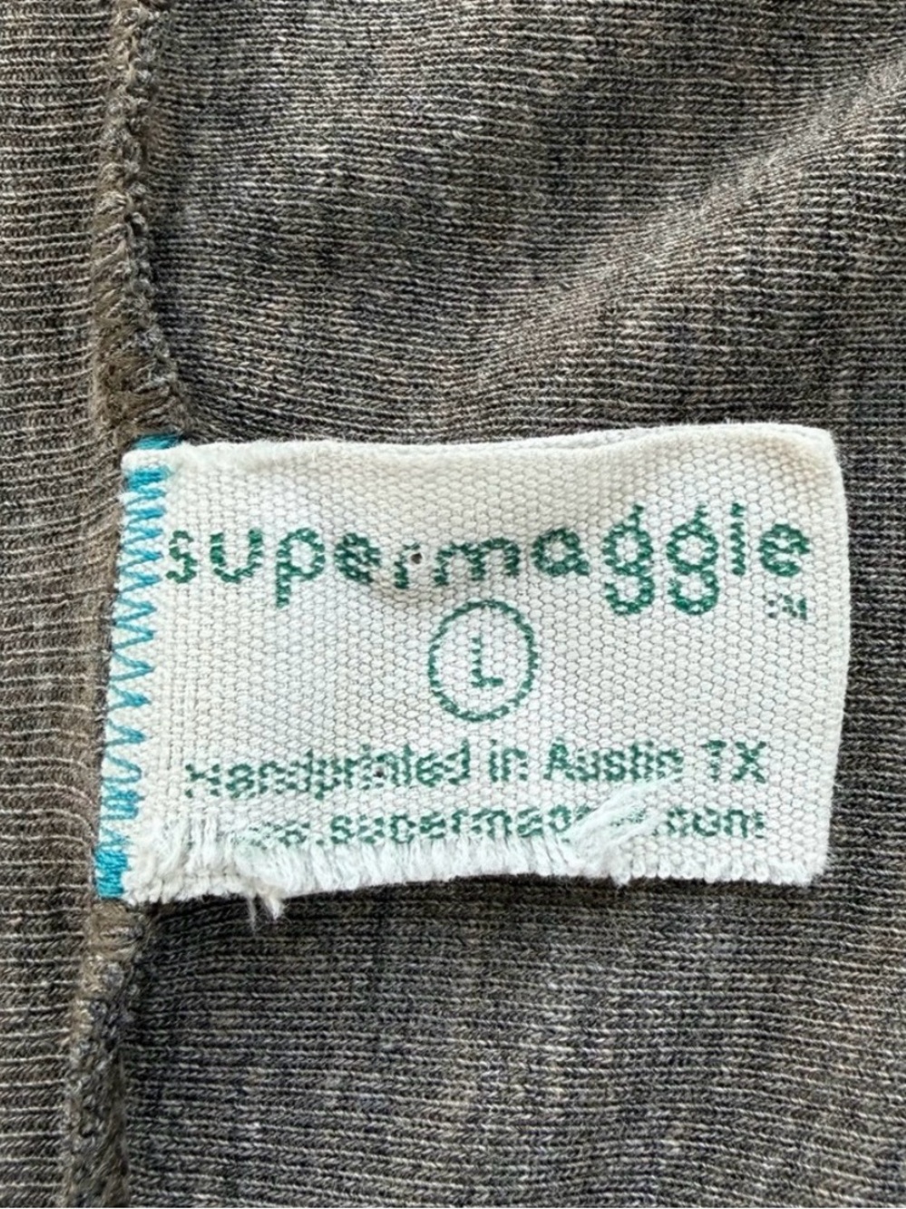 Supermaggie Elephant & Floral Heather Taupe Batwing Sleeve Graphic Knit Top, L - Picture 9 of 10